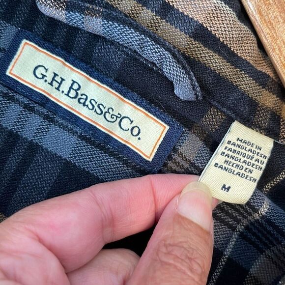 G.H‎ Bass & Co. Mens Plaid Cotton Long Sleeve Button Up Shirt Multicolor Medium - Picture 4 of 8
